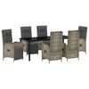 vidaXL Garden Dining Set 7 pcs Grey Poly Rattan