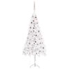 vidaXL Corner Artificial Christmas Tree LEDs&Ball Set White 240 cm PVC