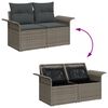 vidaXL Garden Sofa Set with Storage 6 pcs Grey Poly Rattan