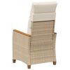 vidaXL Reclining Garden Chair Beige and Cream 64 x 57.5 x 112 cm