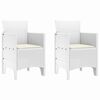 vidaXL Garden Chair 2 pcs White Polypropylene