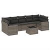 vidaXL 8 Piece Garden Sofa Set with Cushions Grey Poly Rattan