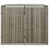 vidaXL Double Wheelie Bin Shed Grey 140x80x117 cm Poly Rattan