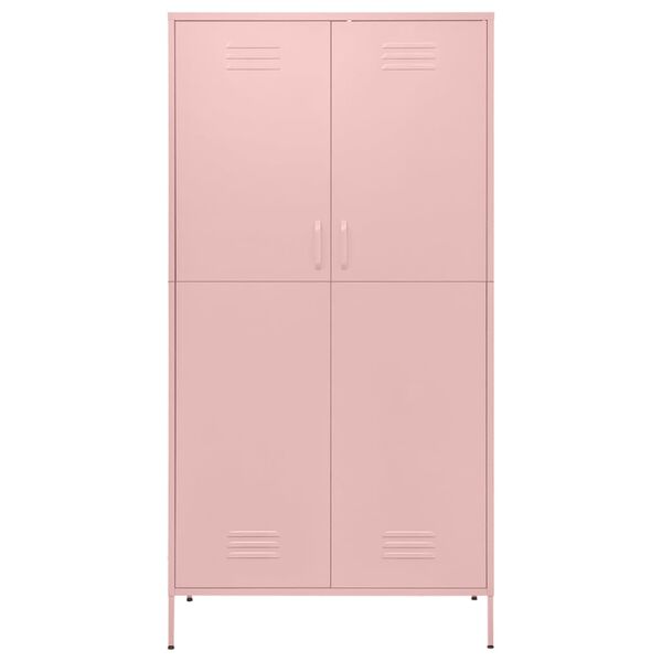 vidaXL Wardrobe Pink 90x50x180 cm Steel