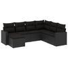 vidaXL 7 Piece Garden Sofa Set with Cushions Black Poly Rattan