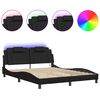 vidaXL Bed Frame "Viana" with LED without Mattress Black 152x203 cm