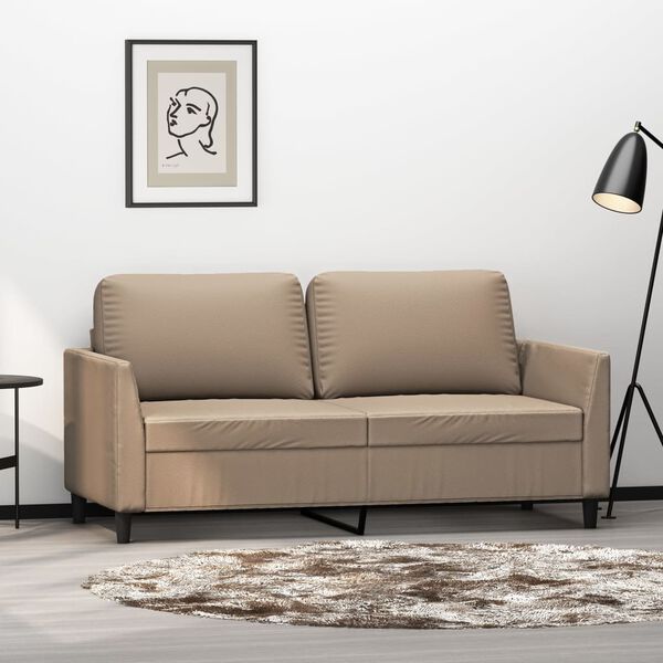 vidaXL 2-Seater Sofa Cappuccino 140 cm Faux Leather