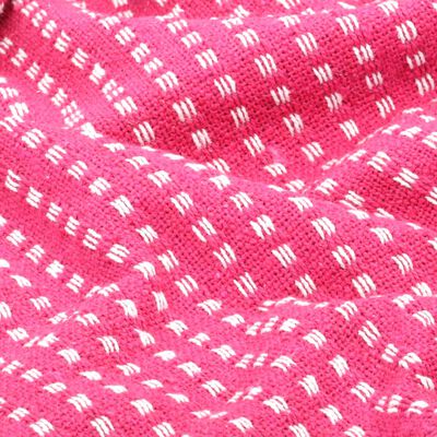 vidaXL Throw Cotton Squares 125x150 cm Pink