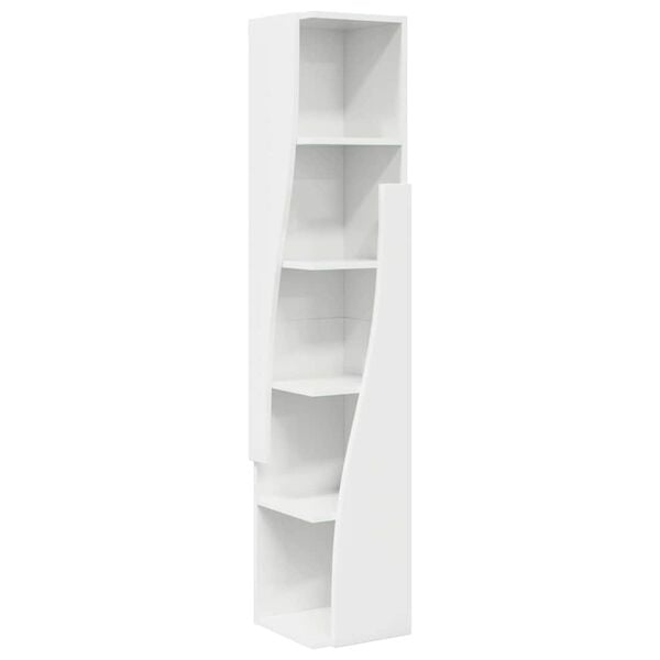 vidaXL Corner Cabinet High Gloss White 27.5x27x140cm Engineered Wood