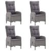 vidaXL 5 Piece Garden Dining Set Poly Rattan and Glass Grey