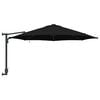 vidaXL Garden Parasol Manual Black and Black 248 x 248 x 148 cm