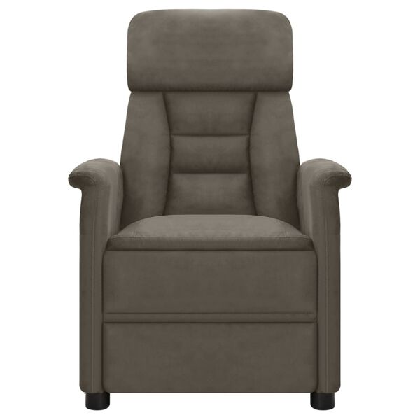vidaXL Electric Massage Recliner Dark Grey Faux Suede Leather