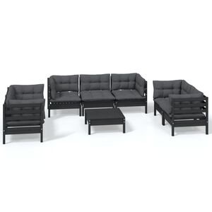 vidaXL 8 Piece Garden Lounge Set with Cushions Solid Pinewood