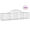 vidaXL Arched Gabion Baskets 10 pcs 200x30x40/60 cm Galvanised Iron