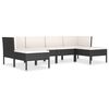 vidaXL 6 Piece Garden Lounge Set with Cushions Poly Rattan Black