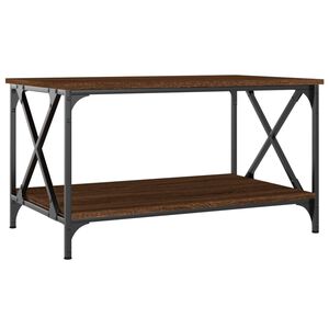 vidaXL Coffee Table Brown Oak 80x50x45 cm Engineered Wood and Iron