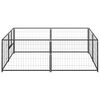 vidaXL Dog Kennel Black 4 m² Steel