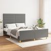 vidaXL Bed Frame without Mattress Dark Grey 137x187 cm Double Fabric