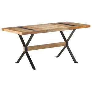 vidaXL Dining Table 160x80x76 cm Rough Mango Wood
