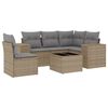 vidaXL 6 Piece Garden Sofa Set with Cushions Beige Poly Rattan