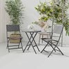 vidaXL 3 Piece Folding Bistro Set Steel Grey