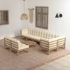 vidaXL 9 Piece Garden Lounge Set with Cushions Solid Pinewood