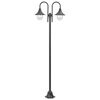 vidaXL Garden Post Light E27 220 cm Aluminium 2-Lantern Bronze