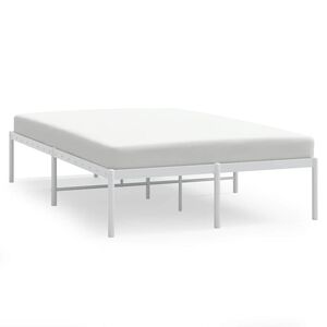 vidaXL Metal Bed Frame without Mattress White 135x190cm