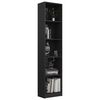 vidaXL 5-Tier Book Cabinet High Gloss Black 40x24x175 cm Engineered Wood