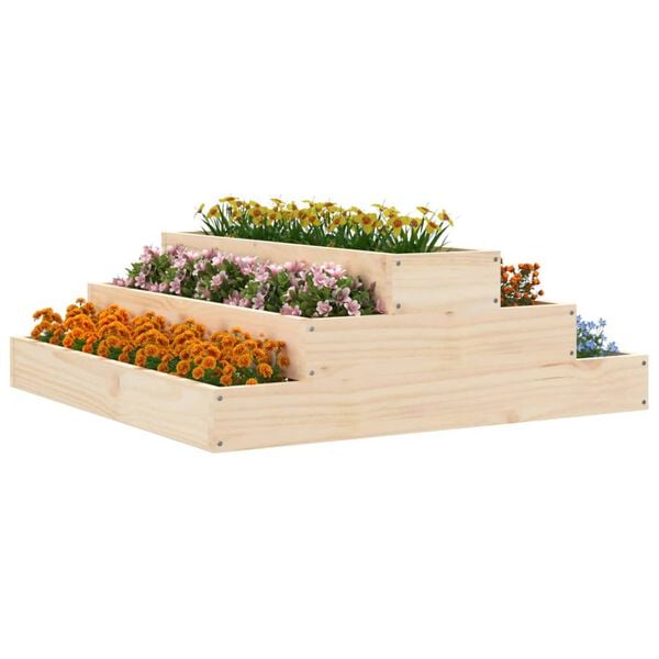 vidaXL Planter 80x80x27 cm Solid Wood Pine