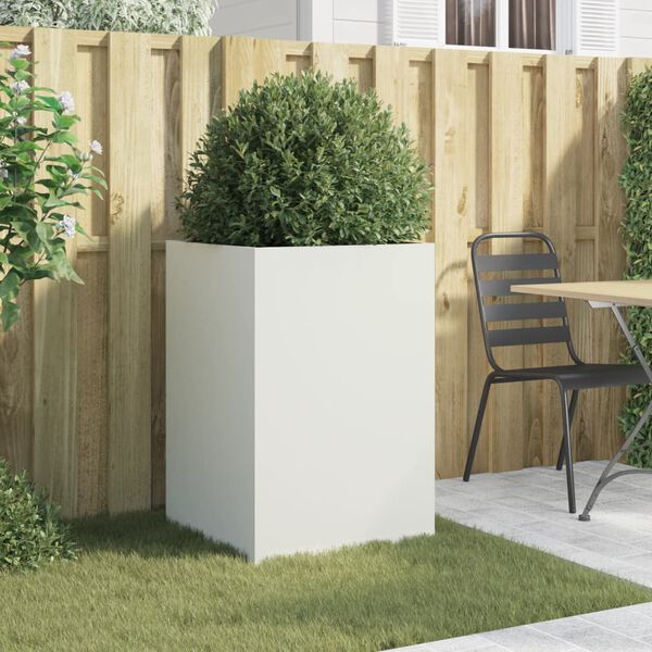 vidaXL Planter White 52x48x75 cm Steel