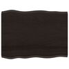 vidaXL Table Top Dark Brown 80x60x2 cm Treated Solid Wood Oak Live Edge