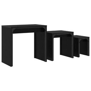 vidaXL Coffee Table 3 pcs Black Oak 60 x 35 x 56 cm Engineered wood