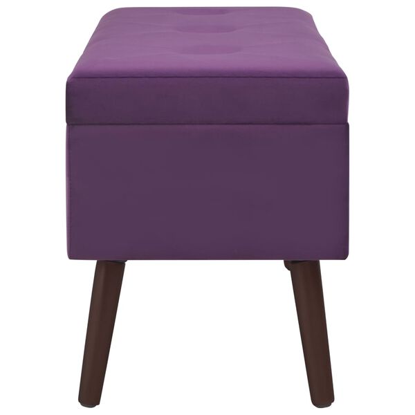 vidaXL Bench with Storage Compartment Purple 80 cm Velvet