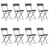 vidaXL Folding Chairs 8 pcs Brown Poly Rattan and Steel