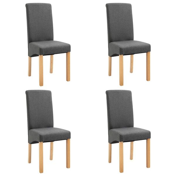 vidaXL Dining Chairs 4 pcs Grey Fabric