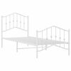 vidaXL Metal Bed Frame without Mattress with Footboard White 90x190cm