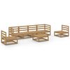 vidaXL 7 Piece Garden Lounge Set Honey Brown Solid Wood Pine