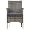 vidaXL 4 Piece Garden Lounge Set With Cushions Poly Rattan Grey