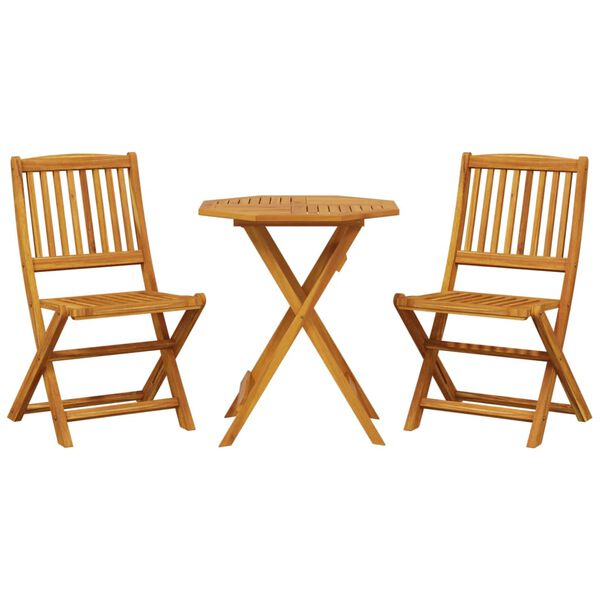 vidaXL 3 Piece Folding Bistro Set Solid Wood Acacia