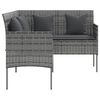 vidaXL L-shaped Couch Sofa with Cushions Poly Rattan Grey