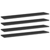vidaXL Bookshelf Boards 4 pcs High Gloss Black 100x20x1,5 cm Engineered Wood