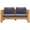 vidaXL Garden Sofa Bench with Cushions 140 cm Solid Acacia Wood Grey
