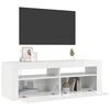 vidaXL TV Cabinet with LED Lights High Gloss White 120x35x40 cm