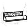 vidaXL Garden Swing Bench 125 cm Steel and Plastic Black