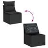 vidaXL Garden Sofa Set with Storage 9 pcs Black Poly Rattan