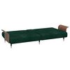 vidaXL Sofa Bed with Cup Holders Dark Green Velvet