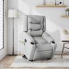 vidaXL Electric Stand up Massage Recliner Chair Light Grey Fabric