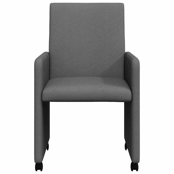 vidaXL Dining Chairs with Wheels 2 pcs Dark grey 57 x 66 x 94 cm