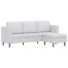 vidaXL Sectional Sofa 3-Seater Artificial Leather White